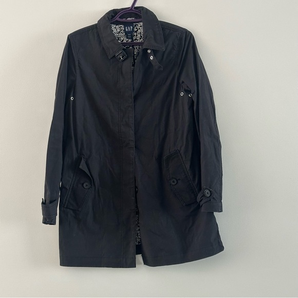 GAP size medium trench coat black mud length size medium - Picture 1 of 13